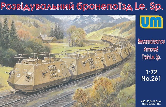 Unimodels Plastic Model Kit 1/72 LeSp Recon Armored Railcars (10) (D)