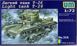 Image 0 of Unimodels Plastic Model Kit 1/72 T26 Russian Light Tank (D)