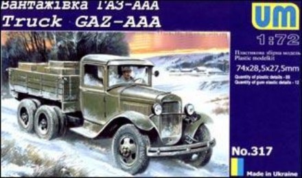 Unimodels Plastic Model Kit 1/72 GAZ-AAA WWII Russian Truck