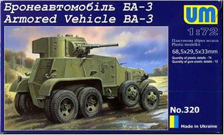 Image 0 of Unimodels Plastic Model Kit 1/72 BA3 Russian Armored Vehicle (D)