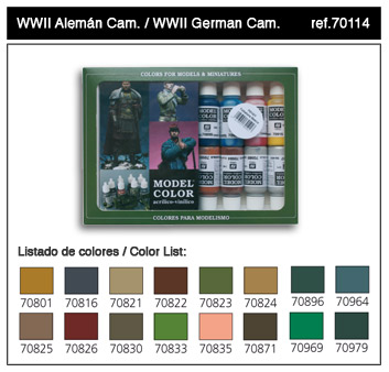Image 0 of Vallejo Paints 17ml Bottle WWII German Camouflage Model Color Paint Set (16 Colo