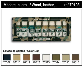 Vallejo Paints 17ml Bottle Panzer Aces Paint Set #2 (8 Colors: #309-316)