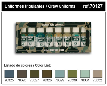Vallejo Paints 17ml Bottle Panzer Aces Paint Set #4 (8 Colors: #325-332)