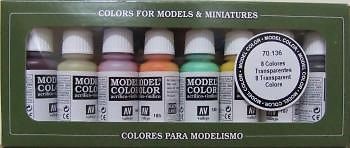 Vallejo Paints 17ml Bottle Transparent Model Color Paint Set (8 Colors)