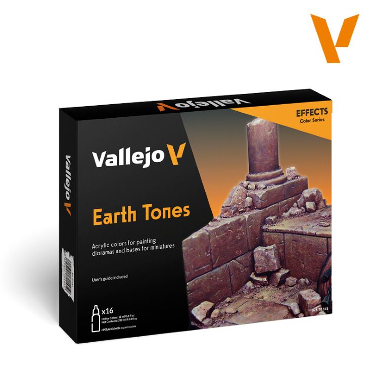 Vallejo Paints 17ml Bottle Earth Tones Model Color Paint Set (16 Colors)