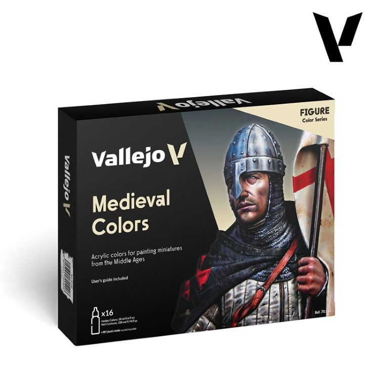 Image 0 of Vallejo Paints 17ml Bottle Medieval Model Color Paint Set (16 Colors)