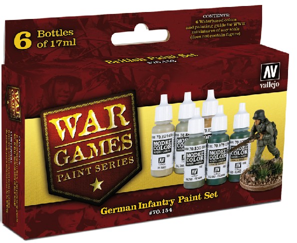 Image 0 of Vallejo Paints 17ml Bottle German Infantry WWII Wargames Paint Set (6 Colors)