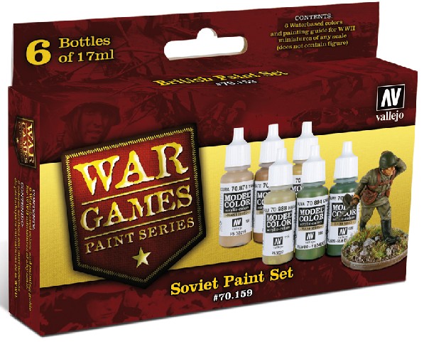 Vallejo Paints 17ml Bottle Soviet Army WWII Wargames Paint Set (6 Colors)