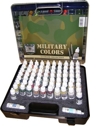 Vallejo Paints Military Model Color Paint Set in Plastic Storage Case (72  Colors