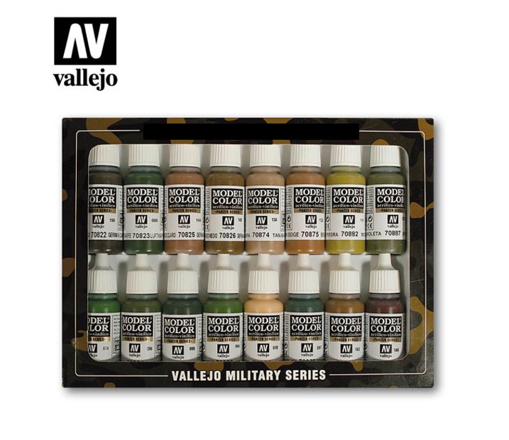 Vallejo Paints 17ml Bottle Camouflage Panzer Aces Paint Set (16 Colors)