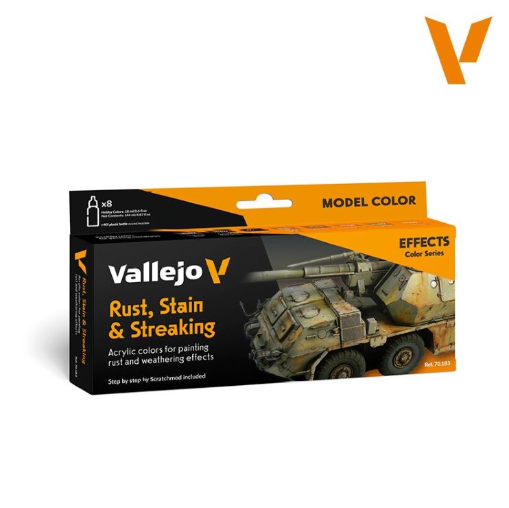 Image 0 of Vallejo Paints 17ml Bottle Rust, Stain & Streaking Model Color Paint Set (8 Colo