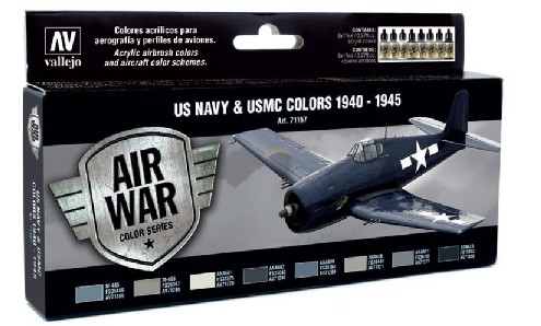 Vallejo Paints 17ml Bottle WWII USN Aircraft Model Air Paint Set (8 Colors)