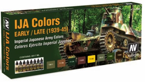 Image 0 of Vallejo Paints 17ml Bottle IJA Camouflage 1937-45 Model Air Paint Set (8 Colors)