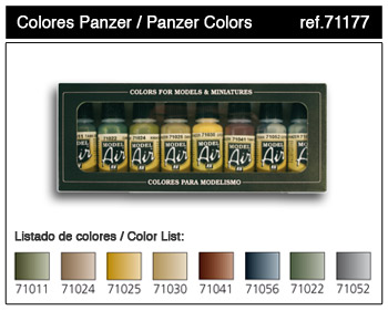 Vallejo Paints 17ml Bottle Panzer Model Air Paint Set (8 Colors)