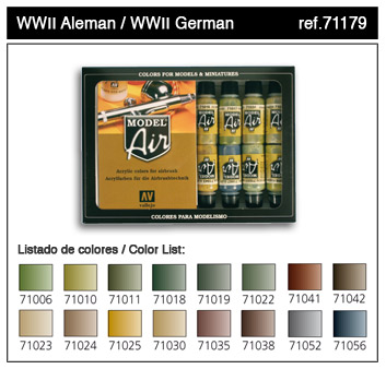 Vallejo Paints 17ml Bottle WWII German Model Air Paint Set (16 Colors)