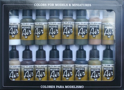 Image 0 of Vallejo Paints 17ml Bottle Extreme Modelling Tank Model Air Paint Set (16 Colors