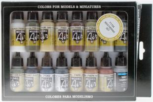 Image 0 of Vallejo Paints 17ml Bottle Weathering Model Air Paint Set (16 Colors)