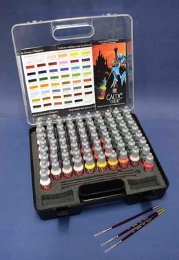Image 0 of Vallejo Paints Game Color Paint Set in Plastic Storage Case (72 Colors & Brushes