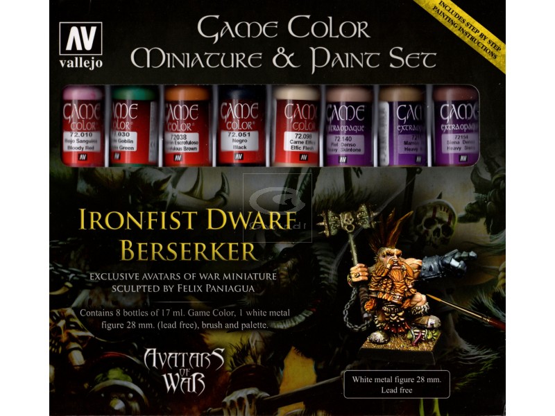 Vallejo Paints 17ml Bottle Avatar: Ironfist Dwarf Berserker Metal Figure & Game 