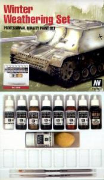 Vallejo Paints 17ml Bottle Winter Weathering Pro Model Color Paint Set (8 Colors