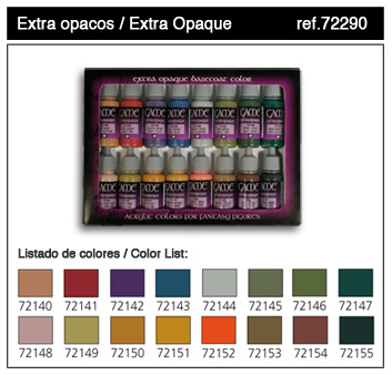 Vallejo Paints 17ml Bottle Extra Opaques Game Color Paint Set (16 Colors)