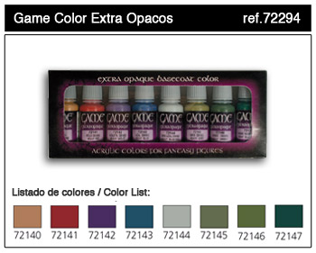 Vallejo Paints 17ml Bottle Extra Opaque Game Color Paint Set (8 Colors)