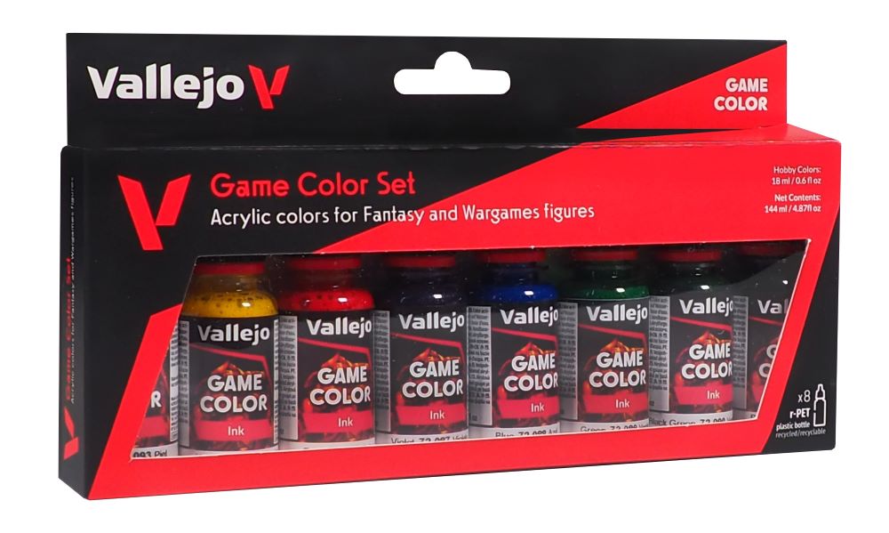 Vallejo Paints 17ml Bottle Inks Game Color Paint Set (8 Colors)