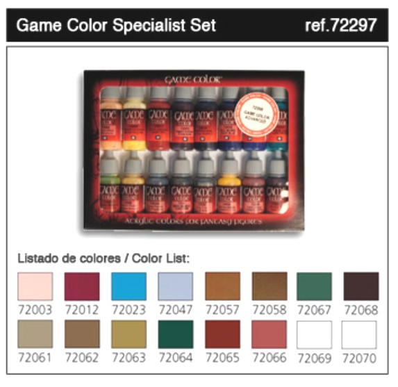 Vallejo Paints 17ml Bottle Specialist Game Color Paint Set (16 Colors)