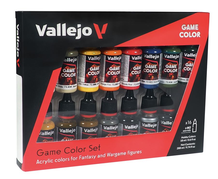 Vallejo Paints 17ml Bottle Introduction Game Color Paint Set (16 Colors)