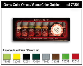 Vallejo Paints 17ml Bottle Orcs & Goblins Game Color Paint Set (8 Colors)