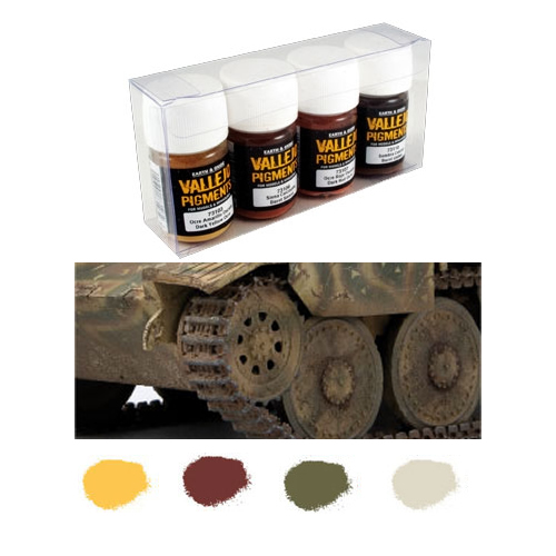 Vallejo Paints 30ml Bottle Mud & Sand Pigment Powder Set (4 Colors)