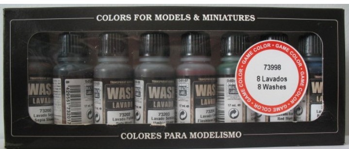 Vallejo Paints 17ml Bottle Wash Set (8 Colors)