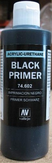 Vallejo Paints 200ml Bottle Black Primer