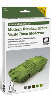 Image 0 of Vallejo Paints 8ml Bottle Modern Russian Green AFV Paint Set (6 Colors)