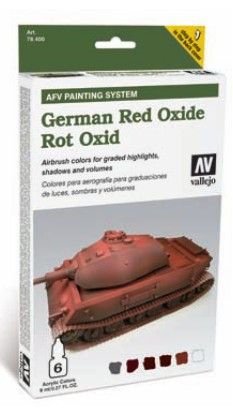 Vallejo Paints 8ml Bottle German Red Oxide AFV Paint Set (6 Colors)