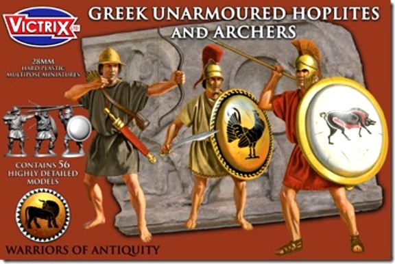 Victrix LTD Figures 28mm Greek Unarmored Hoplites & Archers (56)