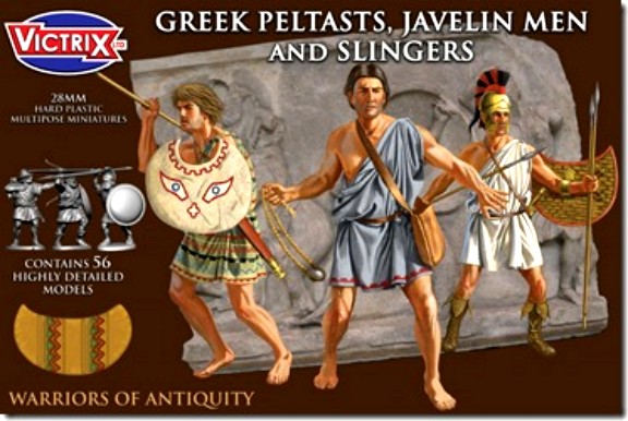 Victrix LTD Figures 28mm Greek Peltasts, Javelin Men & Slingers (56)