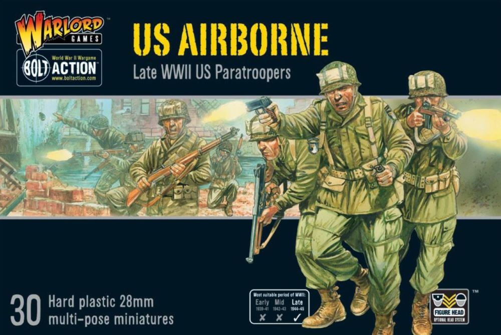 Warlord Games 28mm Bolt Action: WWII Late US Airborne Paratroopers (30) (Plastic