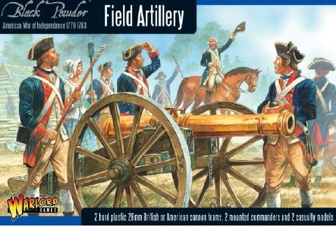 Warlord Games 28mm Black Powder: Field Artillery 1776-1783 (2 Mtd Figs, 2 Casual