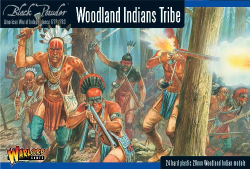 Warlord Games  28mm Black Powder: Woodland Indians Tribe 1776-1783 (24) (Plastic