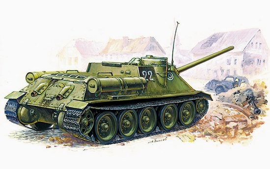 Image 0 of Zvezda 1/35 Su100 Soviet Self-Propelled Gun on T34 Tank
