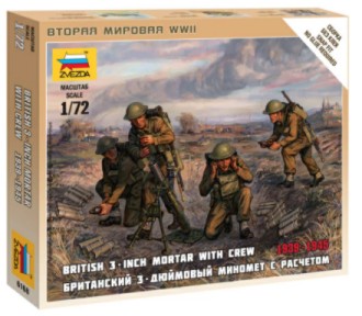 Image 0 of Zvezda 1/72 British 3-inch Mortar w/4 Crew 1939-45 (Snap)