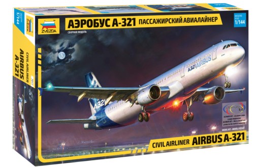 Image 0 of Zvezda 1/144 Airbus A321 Passenger Airliner